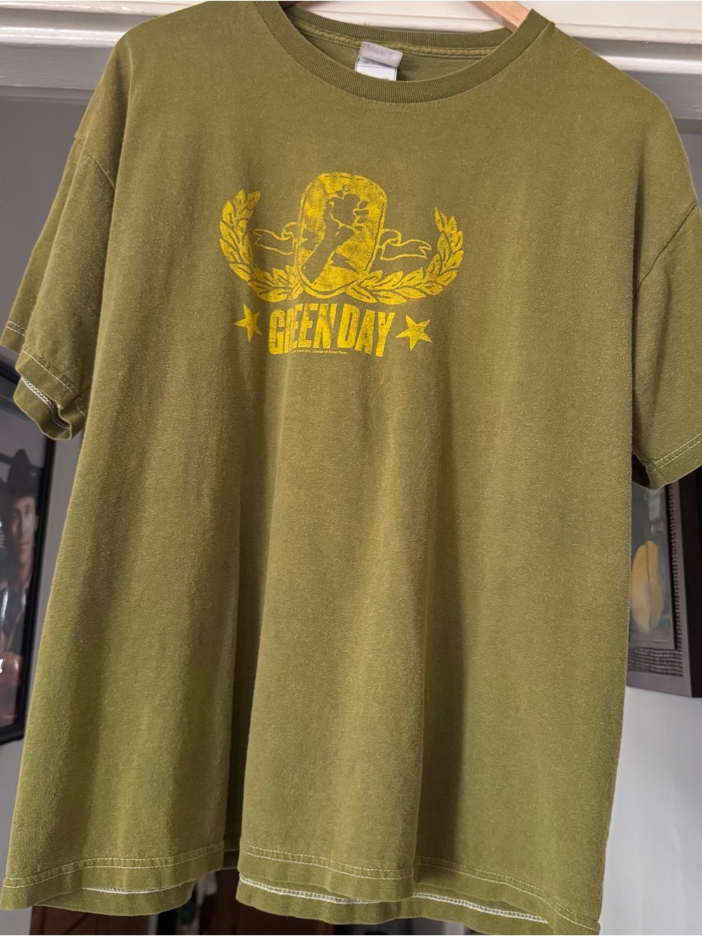 Green Day band 2004 Y2K vintage Concert tee XL green yellow